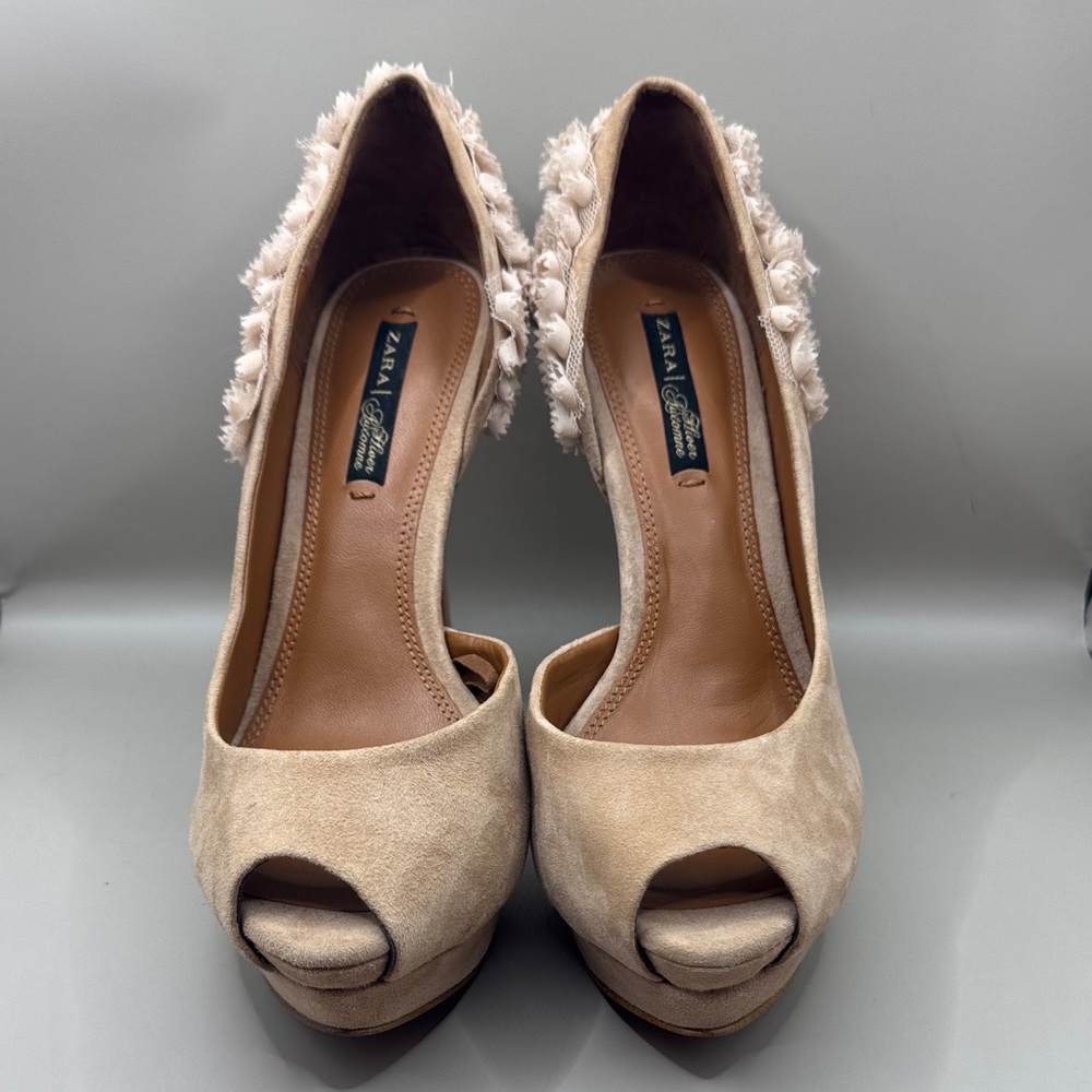 Zara Suede Platform Heels